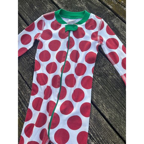 Hanna Andersson Night Night Sleeper Organic Cotton Red Polka Dot 3T 90cm‎ EUC - Picture 4 of 4